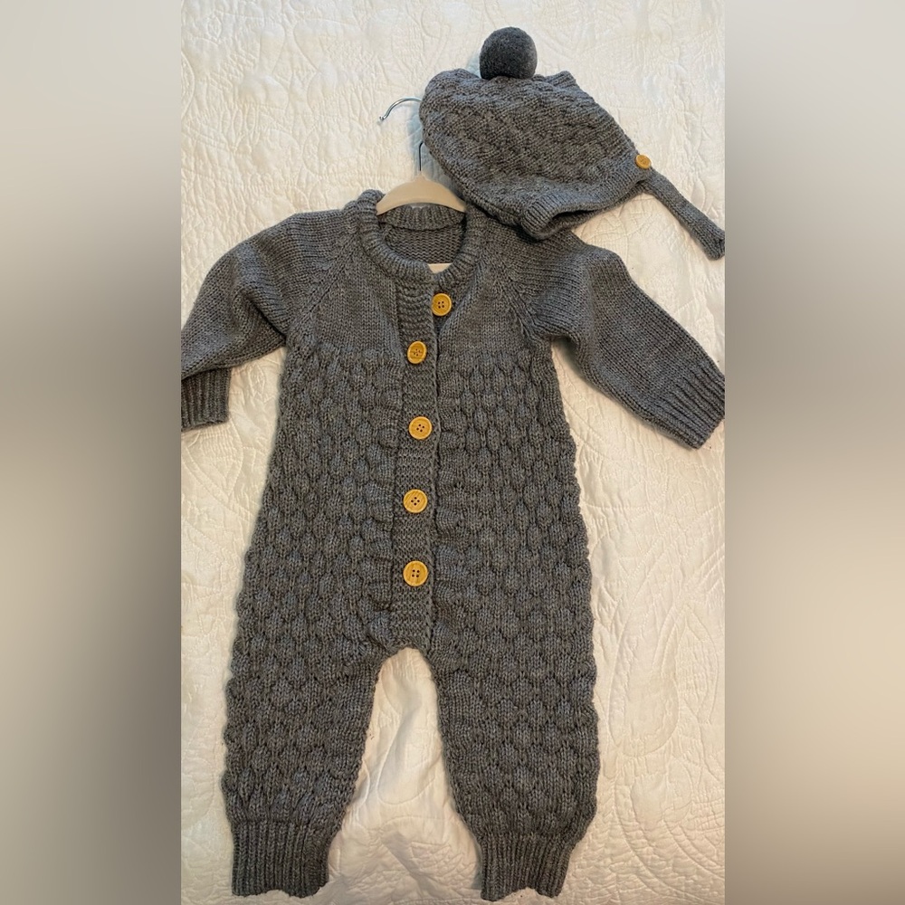 Infant knit sweater one piece. Size 6-9 months.